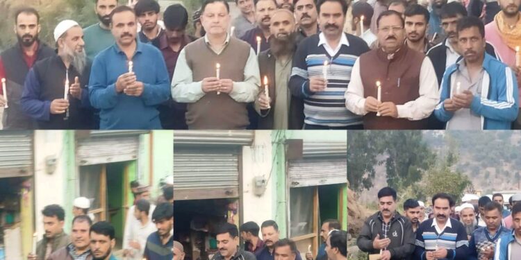 Candlelight March held in Assar to pay homage to bus accident victims