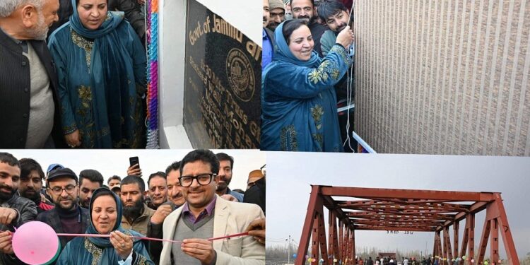 Sakeena Masood inaugurates Shaheed Wali Mohd Itoo Memorial Bridge at Aadigen Kulgam