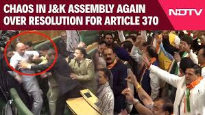 Chaos in Assembly over Article 370