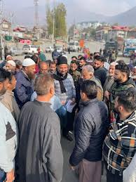 Awantipora residents protest construction restrictions near AIIMS, demand fair treatment