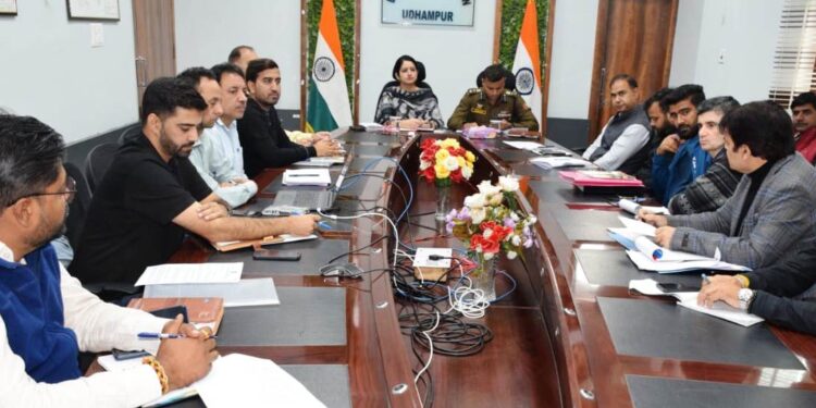 DC Udhampur chairs meeting regarding security arrangements for major developmental projects, labour camps