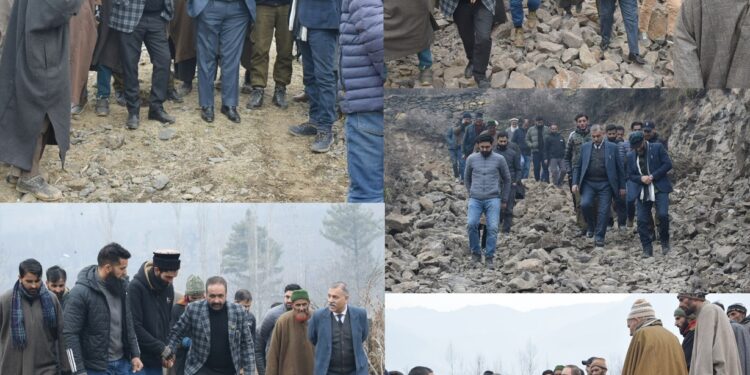 DC Bandipora inspects under-construction Arin-Balhama-Palkar Road