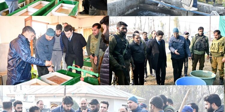 DC Kulgam visits District Fish Farm Chancer; reviews its operations, functioning