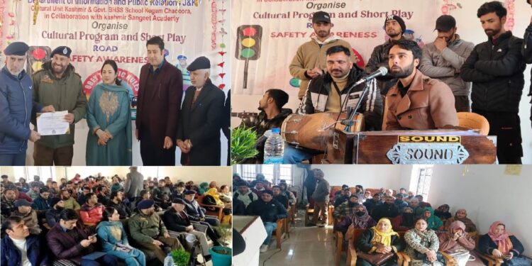 DIPR’s Cultural Unit Kashmir organizes Road Safety Awareness program at HSS Nagam