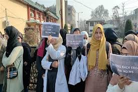 GMC Srinagar doctors protest against declining open merit quota in NEET PG admissions
