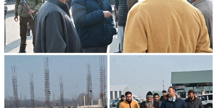 DC Shopian takes stock of work on Community Hall at Aglar Mandi