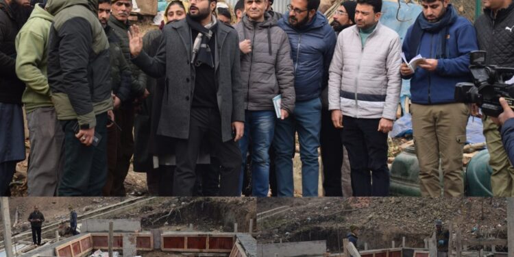 Work begins on the construction of Nayabat Office Nagam in Budgam