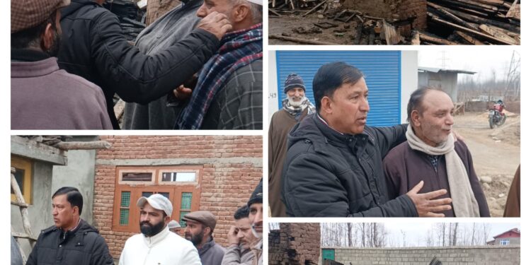 Chairperson, DDC Kulgam visits Bhan village to assess damages to property in fire incident