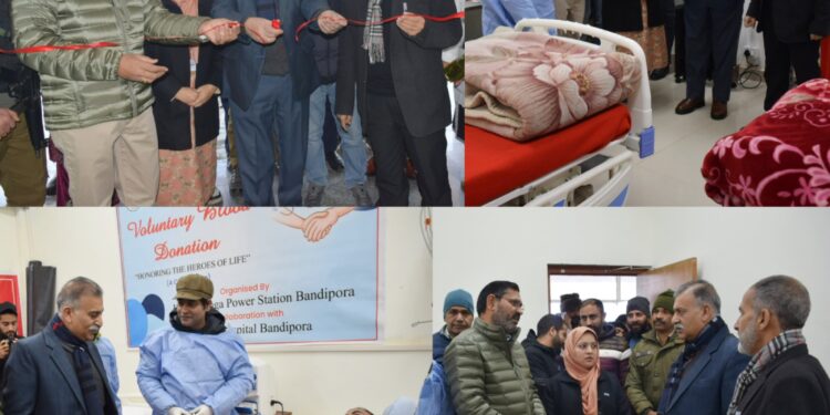 DC Bandipora inaugurates Blood donation amp at Kishanganga Power Station