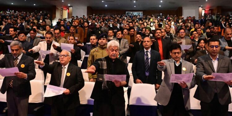 Lieutenant Governor attends 15th National Voters’ Day celebration at Jammu LG congratulates the Chief Electoral Officer and his team for the prestigious Best Performing State/UT Award from Election Commission of India