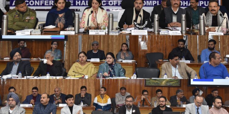 Satish Sharma reviews development projects, flagship schemes in Udhampur