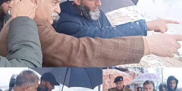 DC Bandipora inspects restoration work on road collapse site in Hajin