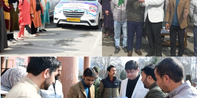 DC Ganderbal flags off awareness vehicles under Nasha Mukt Bharat Abhiyan