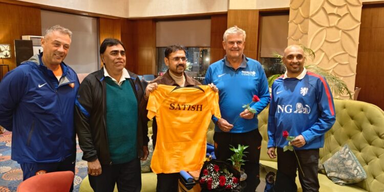Satish Sharma interacts with KNVB Dutch Football Association Coaches