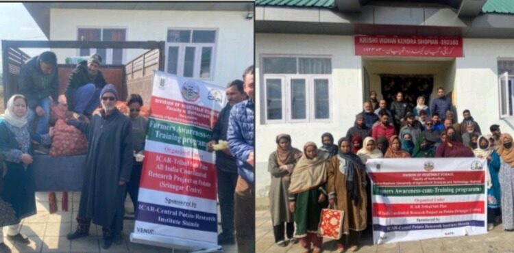 Awareness cum seed distribution prog on potato cultivation held at KVK Shopian