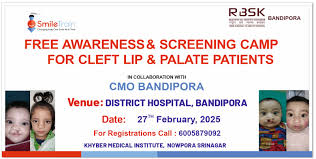 Free Awareness & Screening Camp for Cleft Lip & Palate Patients at District Hospital Bandipora