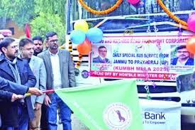 Satish Sharma flags off special bus to clean sacred ghats at Prayagraj