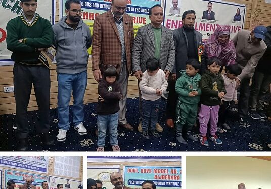 Mega enrollment drive held for Cluster Marhama at BMHSS Bijbehara