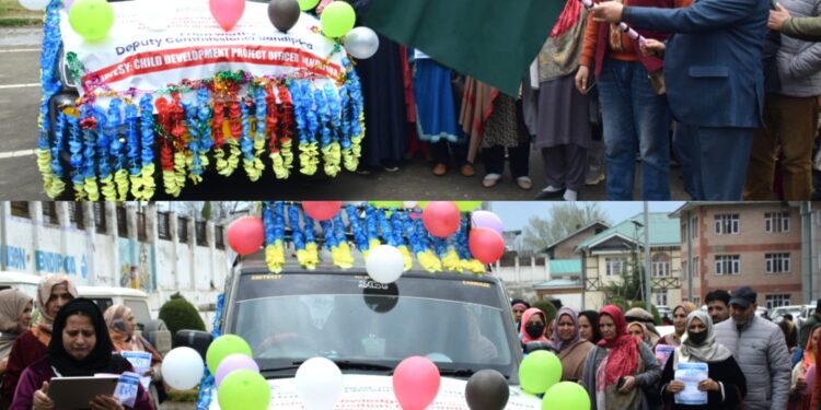 DC Bandipora flags-off IEC Van under ‘Poshan Bhi Padhai Bhi’ initiative