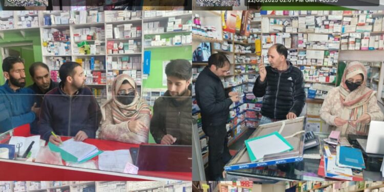 Drug Control Authority Shopian conducts surprise inspections of medical shops