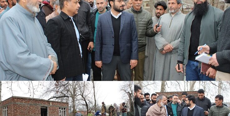DC Budgam visits Vasuki Nag temple site, reviews progress of revival, restoration work