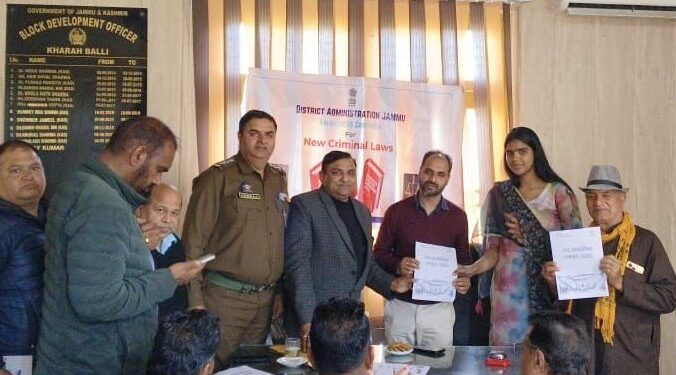 Awareness programme on New Criminal Laws organised at border tehsil Kharah Balli