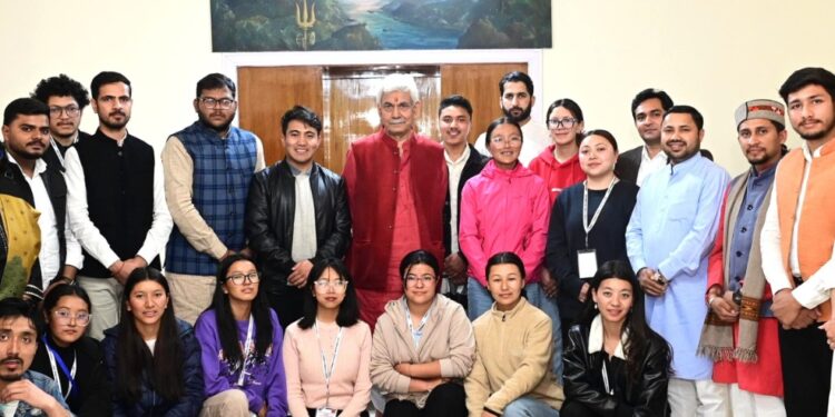 Lieutenant Governor interacts with youth delegation from Ladakh under ABVP’s Student Experience in Regional Understanding (SERU) initiative