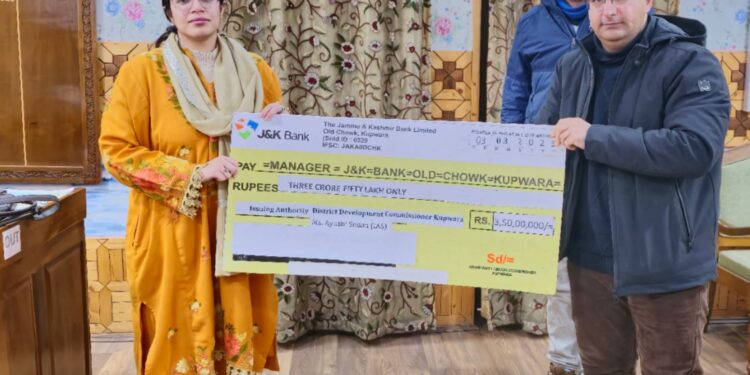 DC Kupwara hands-over Rs. 3.50 crore cheque for payment under Education Assistance scheme