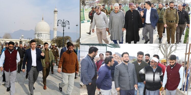 DC Srinagar visits Hazratbal; takes onsite review of arrangements for upcoming religious festivals