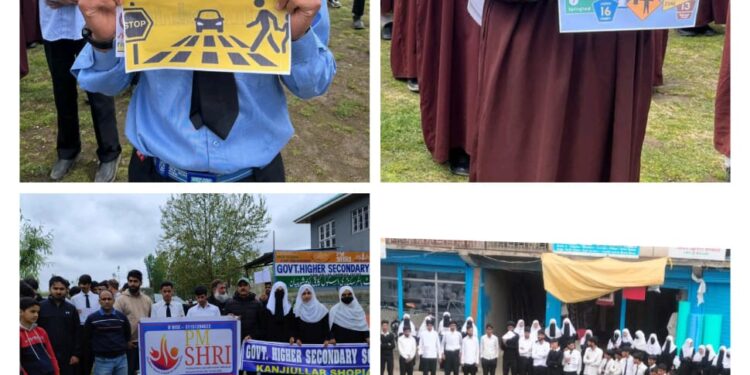Road safety awareness programmes organised in various Higher Secondary Schools of Shopian