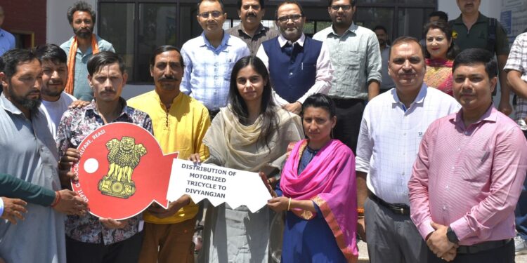 Seven Motorized Tricycles provided to specially abled Persons at Reasi