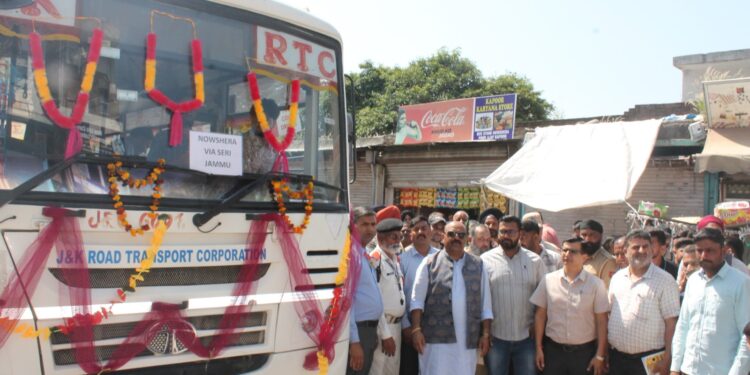 Dy CM flags off bus service from Jammu to Nowshera via Seri