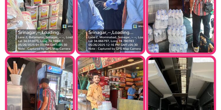 Intensive market checking launched in Srinagar to ensure consumer safety, adherence to hygiene standards Notices issued to several FBOs for not adhering to good storage practices