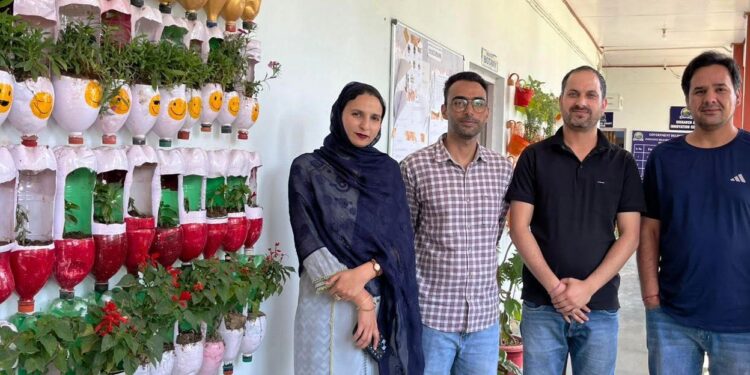 GDC Kishtwar develops Vertical Garden using Recycled Bottles