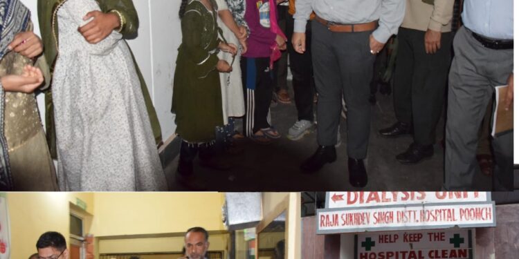 DC Poonch enquires about wellbeing of injured civilians; Reviews provision of amenities at public shelter