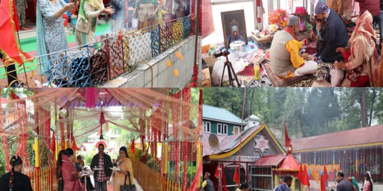 Scores of devotees throng Mata Kheer Bhawani Temple at Tikker Kupwara