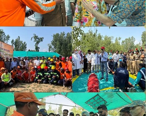 Final Mock Drill on GLOF conducted at Bumzoo, Mattan in Anantnag