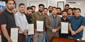 Javid Dar distributes appointment letters among newly recruited Junior Assistants in RDD