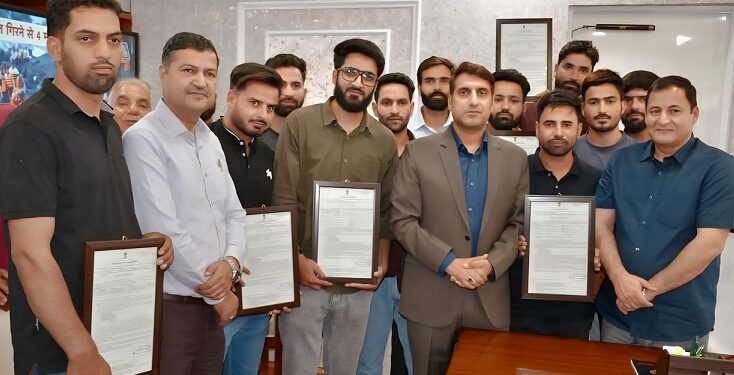 Javid Dar distributes appointment letters among newly recruited Junior Assistants in RDD