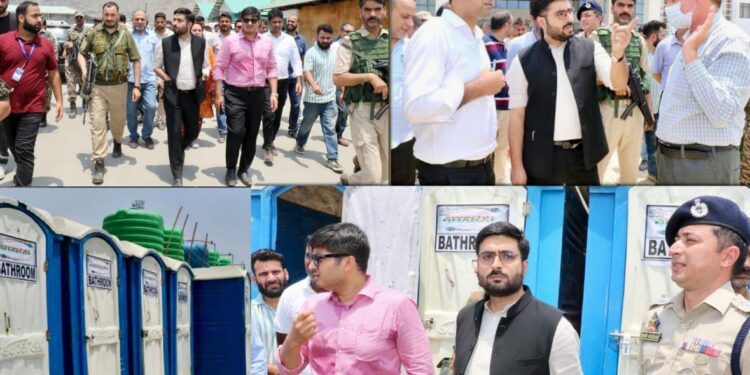 SANJY-2025: DC Srinagar, SMC Commissioner visit Yatra Transit Camp Pantha Chowk
