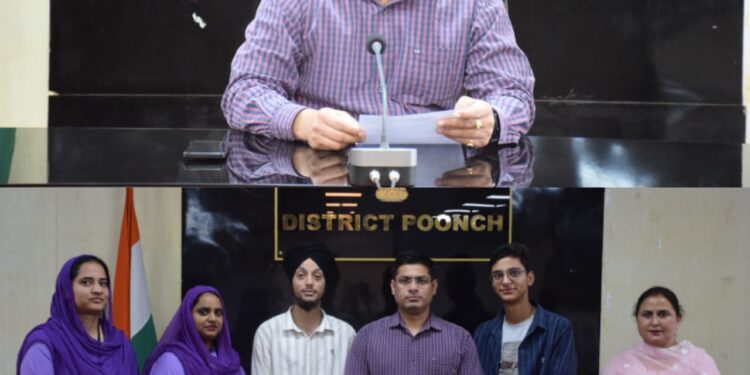 DC Poonch interacts with CBSE class 10 toppers