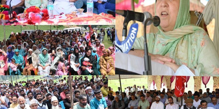 Sakeena Itoo holds public darbar at Panchan Pathri, Kulgam