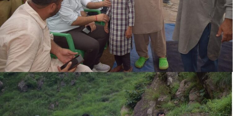 DC Poonch inspects school site after tragic boulder incident; meets grieving family of deceased child