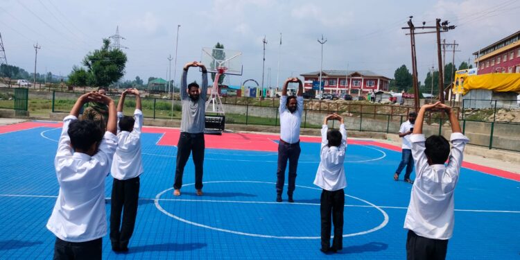 Zone level Yoga training session held at Sports Stadium Shirmal