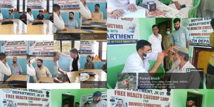 ARTO Bandipora organises free Health camps for drivers, transporters