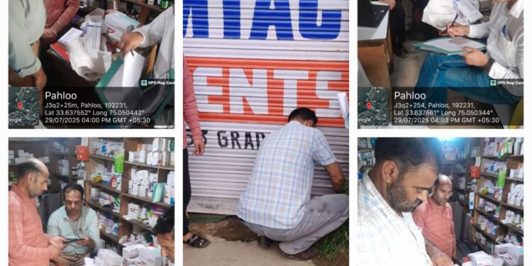 Drug Control Authority Kulgam seizes huge quantity of contraband formulations/ scheduled drugs at Pahloo