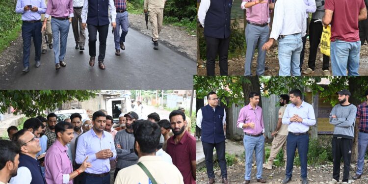 DC Shopian inspects macadamisation work on Shopian-Aglar road