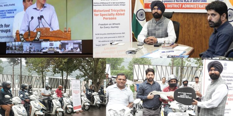DC Doda distributes Motorized Tricycles among Specially-Abled beneficiaries