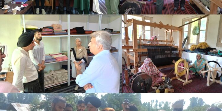 Commr Secy I&C visits Bandipora, reviews functioning of Wool, Tweed Cluster
