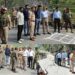 DC, Commander 11 Sector, SSP inspect damaged stretch of Karoal-Maitra-Gool Road at Batti